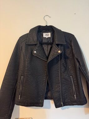 Jack by BB Dakota Black Faux Leather Moto Jacket